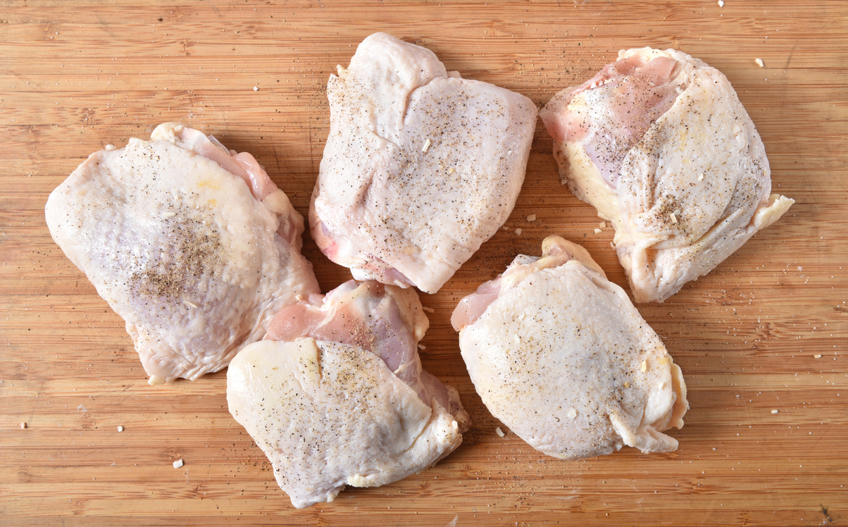 Raw chicken thighs