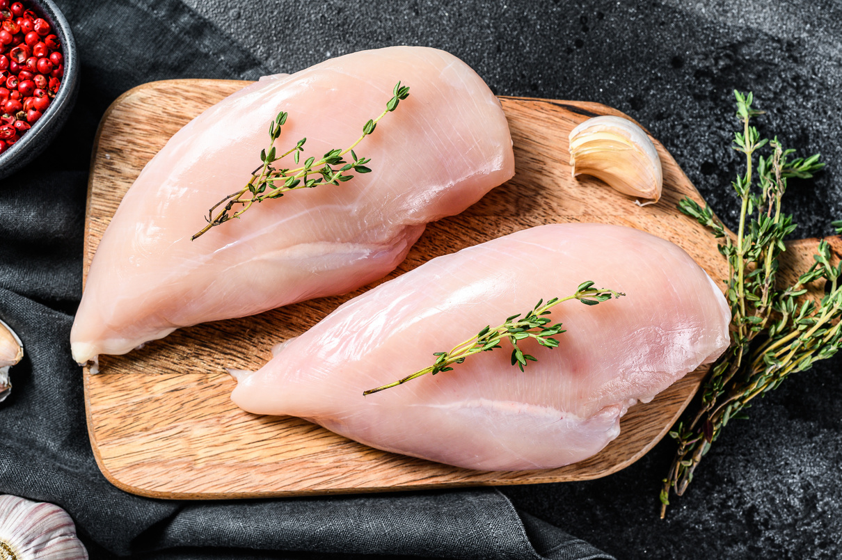 Fresh Raw Chicken Breast Fillet, Organic Meat.