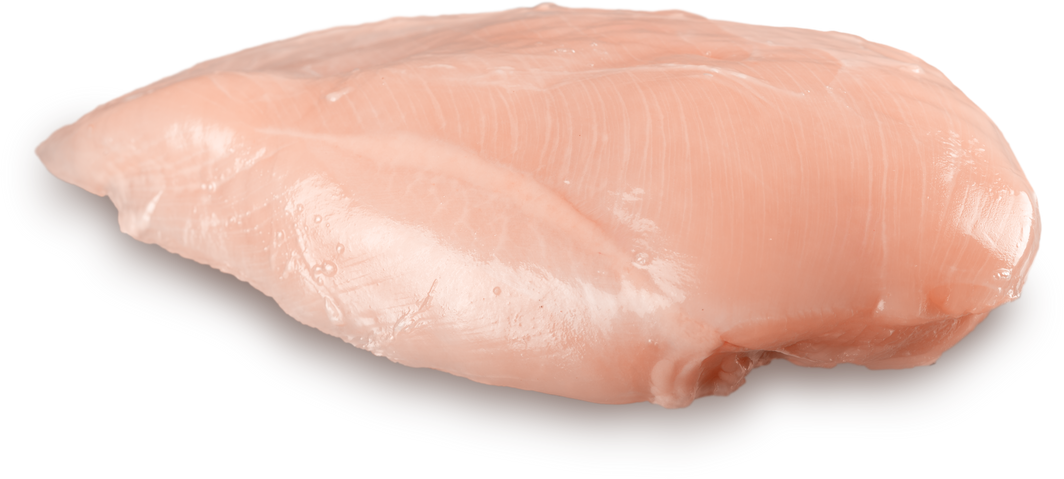 Raw Uncooked Chicken Breast Fillet against White
