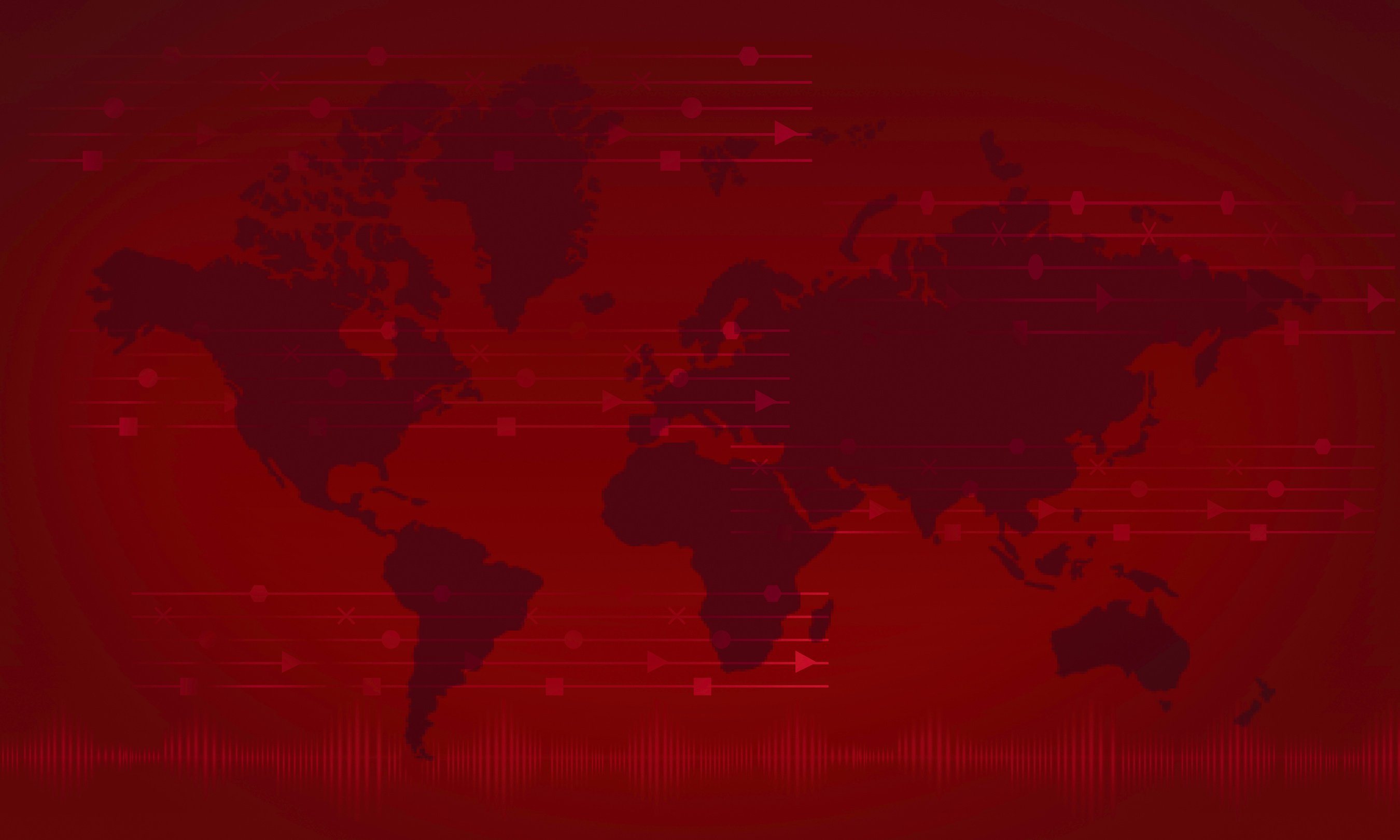 Worldwide Map Technology Communications Background - Red